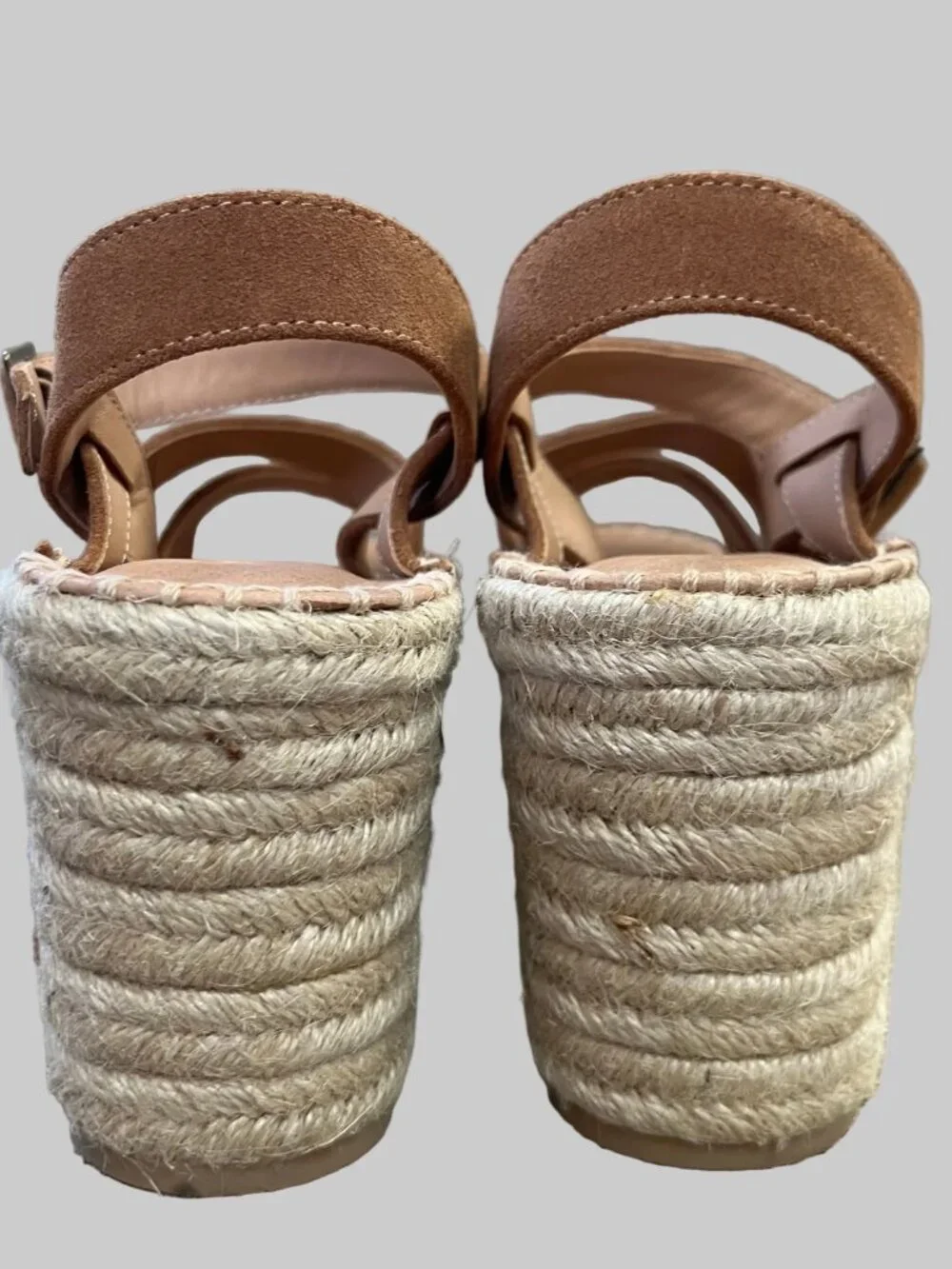 Soludos caramel suede espadrille wedge, size 8.5, NEW IN BOX!